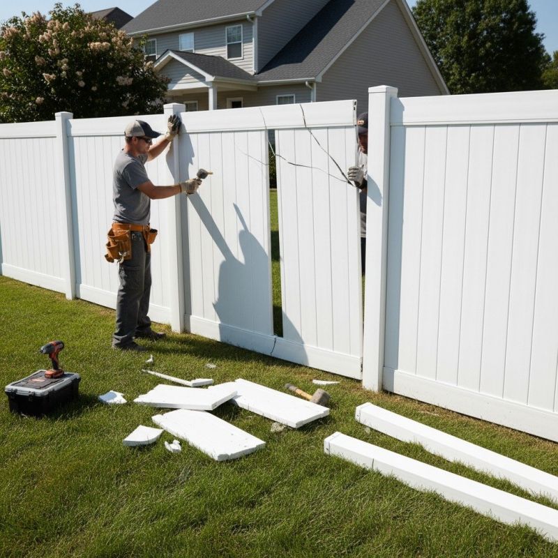 Local Vinyl Fencing Installation pros at work